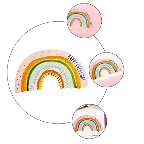 BCOATH 24 Stück Bunte Kreative Aufkleber Selbstklebende Geschenkaufkleber Zum Beschriften Wiederablösbare Etiketten Für Geschenkverpackungen Und Bastelprojekte Regenbogenfarben von BCOATH