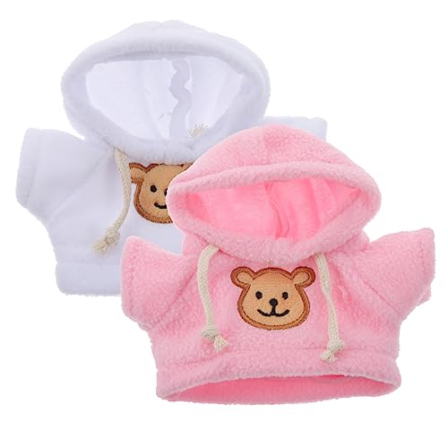 BCOATH 2st Dekorative Bären-Kapuzenpullover Mini-Puppen Plüsch Bärenkostüm Bären-Outfits Kleidung Tragen Puppenbärenkleidung Tierisches Kleid Kapuzenpullover Mit Ausgestopftem Bären Stoff von BCOATH