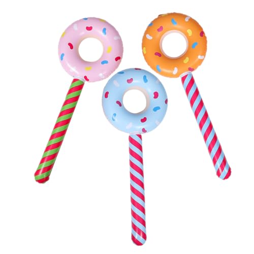 BCOATH 3 Stück Geburtstagsparty-requisiten Und Dekorationen, Aufblasbare Donut-lutscher Aus Pvc, Partyzubehör Mit Süßigkeiten-thema Für Kindergeburtstagsparty-requisiten von BCOATH