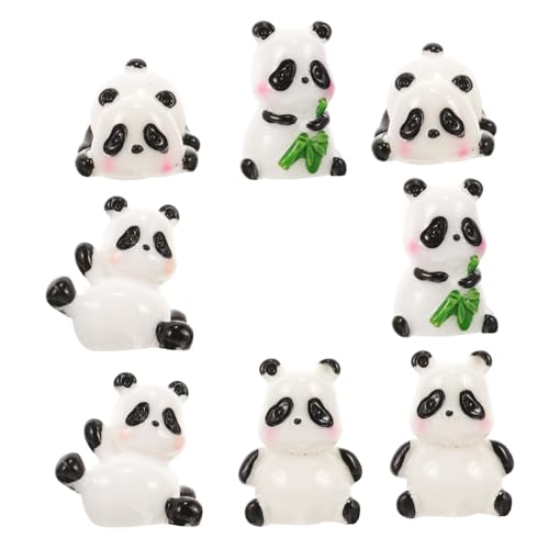 BCOATH 32 STK Mini-Panda-Ornament Panda-verzierung Tierstatuen Im Freien Desktop-Panda-Dekoration Zubehör Für Panda-mottopartys Panda-kuchendekorationen Miniatur-Panda-Ornament Harz von BCOATH