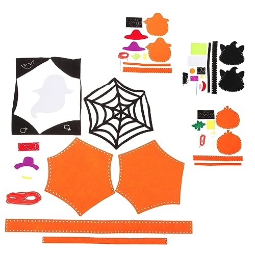 BCOATH 4 Sets Handgemachte Halloween Süßigkeitstüten Zum Selbermachen Halloween Dekoration Kürbis Halloween Süßigkeitsbeutel Selbstgemachte Kürbisapplikation Kürbis DIY von BCOATH