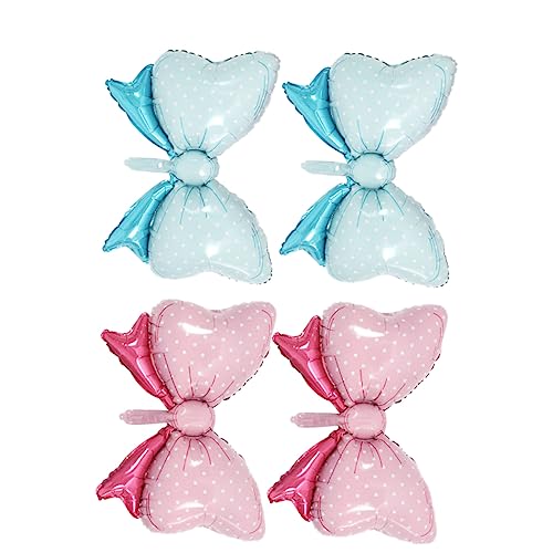 BCOATH 4 Stück Aluminiumfolie Bowknot Luftballons Blau Und Rosa Cartoon Design Perfekte Dekoration Für Babygeburtstagsfeiern Party Layout Deko Ideale Ergänzung Für Kinderfeste von BCOATH