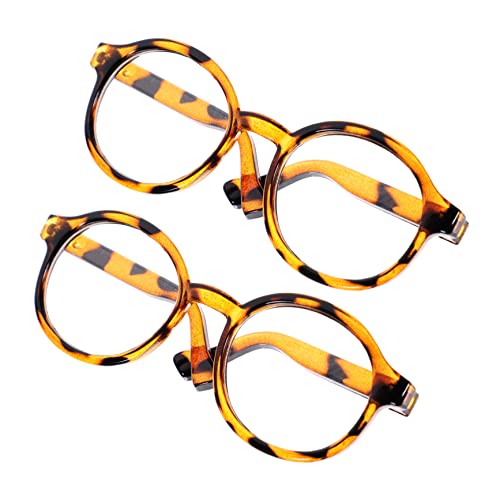 BCOATH 4 Stück Puppenbrille Puppe Verkleidet Brille Haustier Brille Mini-Sonnenbrille Für Puppen Miniatur-Brille Brillenspielzeug Für Kinder Mini-Puppen-Brille Katze Runde Brille Plastik von BCOATH