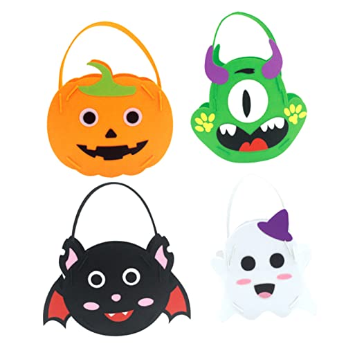 BCOATH 4 Stück Süßigkeitentasche Halloween-goodie-bags Halloween Süßes Sonst Gibt's Saures Taschen Xmas Tragegriffe Taschen Weihnachtsgeschenktüten Cartoon-halloween-süßigkeitstüte Vlies von BCOATH