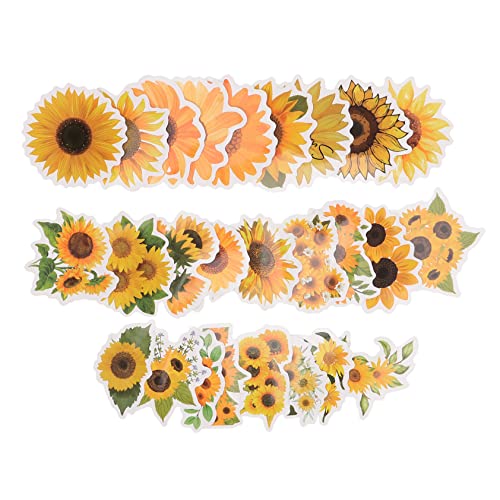 BCOATH 50 Stück Sonnenblumenaufkleber Sonnenblumen-Inspirationsaufkleber Selbstklebende Sonnenblumen-Aufkleber Scrapbooking Sticker Scrapbook Stickers Skateboard-Aufkleber Kunstaufkleber von BCOATH