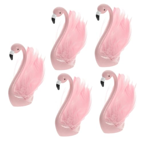 BCOATH 5St Flamingo-Ornamente Flamingo-Statue für den Desktop Flamingo-Kuchendekorationen hawaiianische Flamingofiguren Flamingo-Modellverzierungen simulierte Flamingoverzierung Harz Rosa von BCOATH