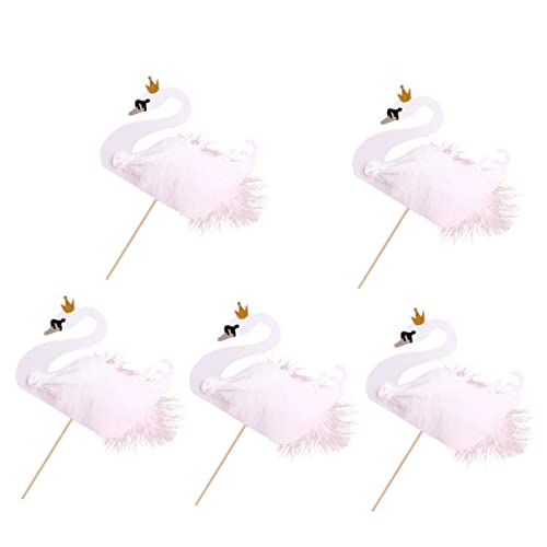 BCOATH 5St Kucheneinsatz Hochzeitstortendekorationen Futterschwanpicks Geburtstagstorte auswählen the wedding party hochzeitsideen Schwanenparty liefert Cupcake Picks Partyartikel Papier von BCOATH