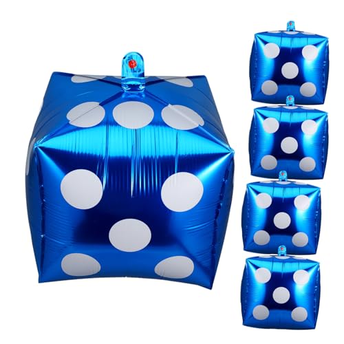 BCOATH 5St Würfel Ballon deckenverkleidung blaue ballons Riesenballon Luftballons für Poolpartys Zahlenballons Basketball-Ballons Folienballons Halloween-Party-Dekor Aluminiumfolie Blue von BCOATH