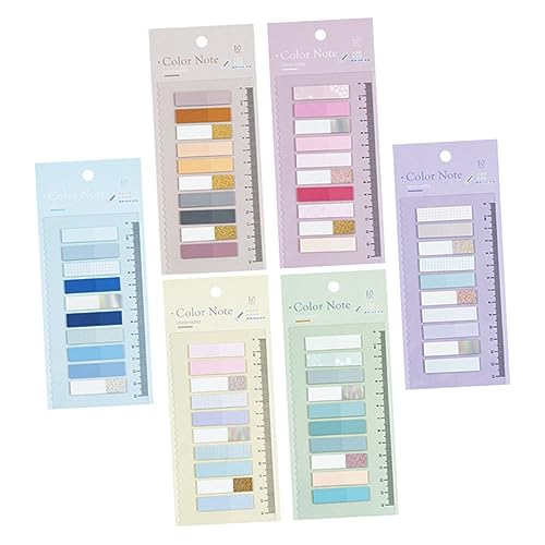 BCOATH 6 Sets Vintage Haftnotizen Selbstklebende Papiermarker Pro Blatt Ideal Für Buchannotation Sticky Memo Pad Pastellfarbene Lese Tabs Für Effektive Seitenmarkierung von BCOATH