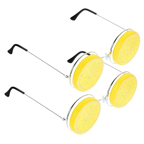 BCOATH 6 Stk Zitronengläser Zitronenscheibe Sommerparty-Brille Strandsonnenbrille party brillen partybrille kinder sonnenbrillen Bekleidung lustige Brille Cosplay-Party-Brille Yellow von BCOATH