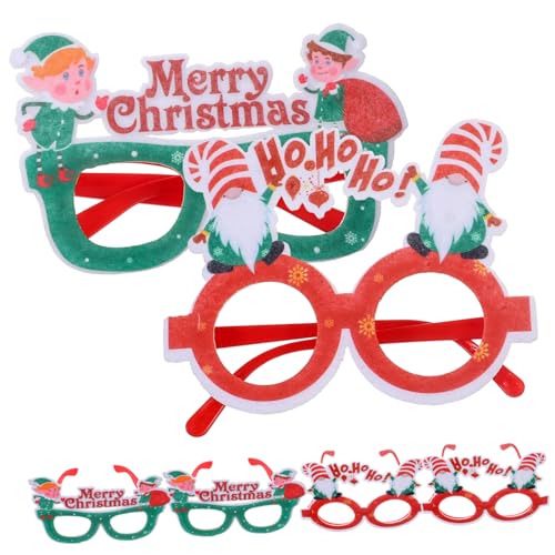 BCOATH 6St weihnachtsdeko faschingskostüme kinder Weihnachtsbrillendekor weihnachtsfeier versorgung Weihnachtsmann-Kostüm Weihnachtsbrille prop Weihnachtsbrillengestell Plastik von BCOATH