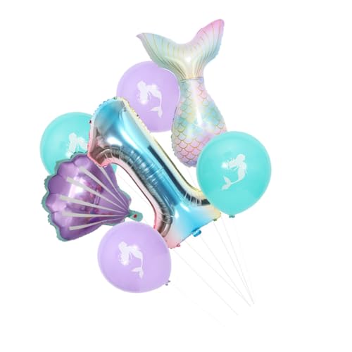 BCOATH 7 Stk Ballon Mylar Meerjungfrauenschwanz 1 Geburtstagsgeschenke kinder dekor Meerjungfrau-Dekor ' party balloons kinder geburtstagsdeko balongas Fotografie-Requisiten Emulsion von BCOATH