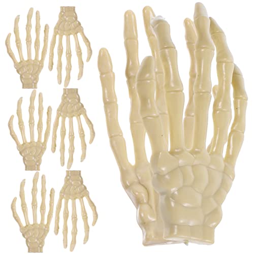 BCOATH 8 Stück Realistische Skeletthände Für Halloween Skelett Handdekoration Party Requisiten Ideal Für Spukhäuser Und Gruselige Kostüme Vielseitig Einsetzbar Für Schaurige von BCOATH