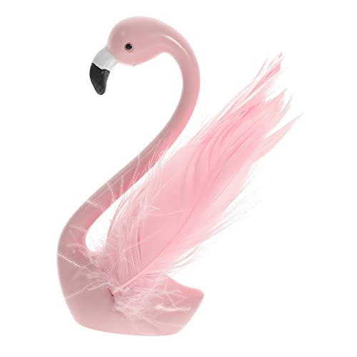 BCOATH Flamingo-Ornamente Mini-Flamingos Flamingo-Kuchendekor Desktop-Flamingo-Modell hawaiianische Flamingofiguren Spielzeug Flamingo-Statue für den Desktop Flamingo-Dekoration Harz Rosa von BCOATH