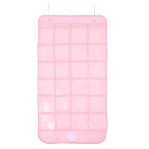 BCOATH Hängeschrank, Unterwäsche, Socken, Schmuck, Aufbewahrung Über Der Tür, Klassenzimmer, Handy, Taschenrechner, Organizer, 24 Transparente Taschen, Rosa von BCOATH