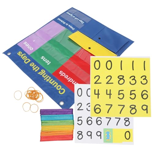 BCOATH Kalender Taschendiagramm Taschendiagramm Taschendiagramm mit Karten Zahlenpfad zum Lernen Taschenkarten zur Wandmontage Taschentafeln Klassenzimmer Taschendiagramm mit Zahlen von BCOATH