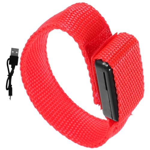 BCOATH LED-Leuchtarmband party sachen party supplies Ersatzarmband campimg caveat LED-Armband wiederaufladbare LED-Armbänder Leuchtendes Armband leuchtende Armbänder Armbänder Stoff rot von BCOATH