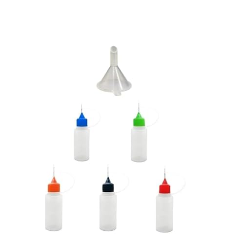 BCOMFY 1 Kit 3-100ML Nadelspitze Kleber Applikator Flasche Mit Trichter for Papier Quilling DIY Scrapbooking Papier Handwerk Werkzeug(3ml Mix) von BCOMFY