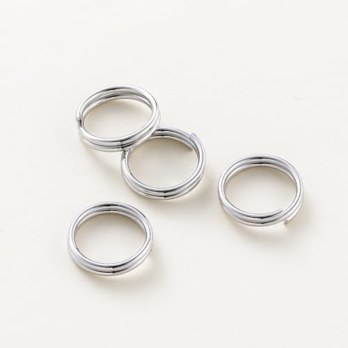 BCOMFY 50 Stück 4–8 mm 14 K 18 K vergoldetes Messing Doppelschlaufen Schlüsselring Biegeringe Spaltring Verbinder for DIY Schmuckherstellung(Platinum,4mm) von BCOMFY