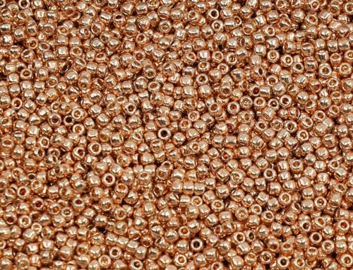 10g TOHO seed beads 11/0, small Japan rocailles, #PF551 Pink Gold Permanent Finish von BCV Glass