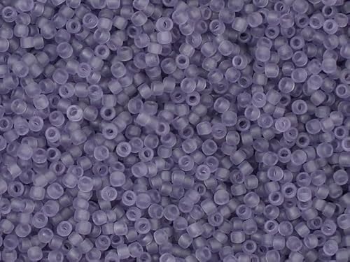 10g TOHO seed beads 11/0 (2 mm), small Japan rocailles, #19F Purple Matte Frosted Plum von BCV Glass