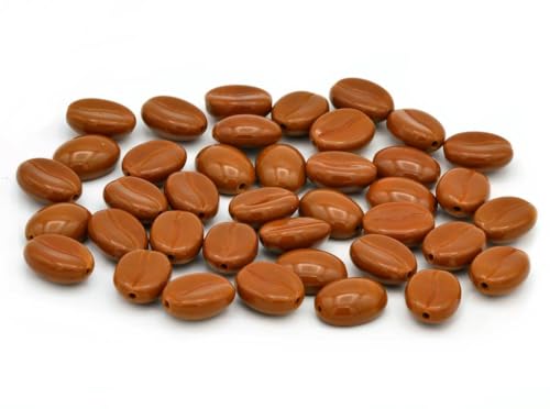 15 pcs Coffee Bean Beads 11 x 8 mm, Opaque Brown (13600) von BCV Glass