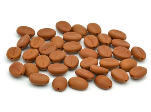 15 pcs Coffee Bean Beads 11 x 8 mm, Opaque Brown Matte (13600-84110) von BCV Glass