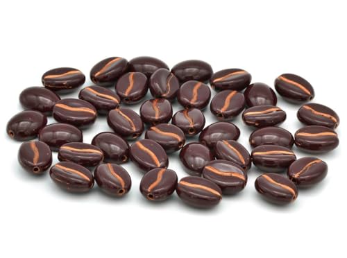 150 pcs Coffee Bean Beads 11 x 8 mm, 13500 Copper Lined (13500-54307) von BCV Glass