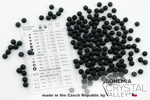 160 beads (50g) 6 mm round pressed Druck glass beads, small beads for stringing, big pack Jet Black Matte von BCV Glass