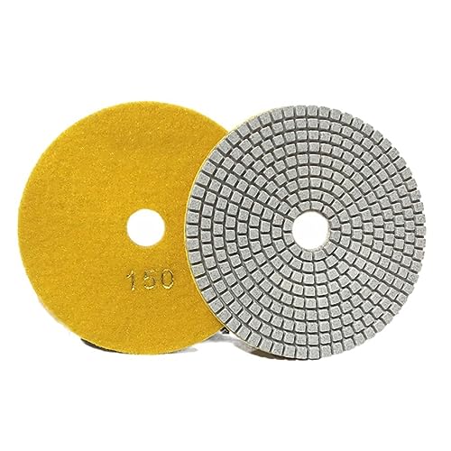 BDAYEK Polierpads 1 Stück 5 Zoll 125 mm Schleifscheiben Streifenscheibe Trocken- und Nass-Diamant-Polierpads for Granit for Winkelschleifer(Grit 150) von BDAYEK