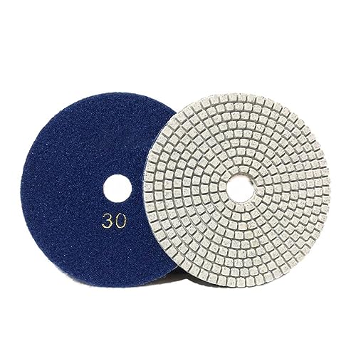 BDAYEK Polierpads 1 Stück 5 Zoll 125 mm Schleifscheiben Streifenscheibe Trocken- und Nass-Diamant-Polierpads for Granit for Winkelschleifer(Grit 30) von BDAYEK