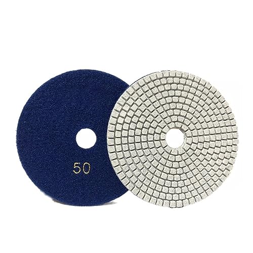 BDAYEK Polierpads 1 Stück 5 Zoll 125 mm Schleifscheiben Streifenscheibe Trocken- und Nass-Diamant-Polierpads for Granit for Winkelschleifer(Grit 500) von BDAYEK