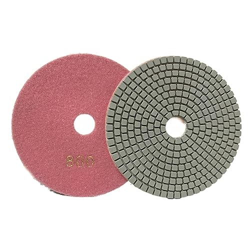 BDAYEK Polierpads 1 Stück 5 Zoll 125 mm Schleifscheiben Streifenscheibe Trocken- und Nass-Diamant-Polierpads for Granit for Winkelschleifer(Grit 800) von BDAYEK