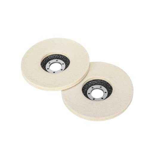 BDAYEK Polierpads 5-Zoll-Wollpolierscheiben Polierpads Winkelschleifer-Zubehör Schleifscheibe for Polieren von Metall, Glas und Keramik(2pcs) von BDAYEK