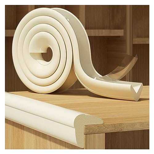 BDAYEK Schaumstoff-Schutzkanten Kantenschutz, Eckenschutz for scharfe Kanten, Kantenschutzpolster, Eckenschutz aus Schaumstoff for Tischkanten und scharfe Ecken (grau, 2 Stück)(Beige,1pcs) von BDAYEK