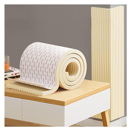 Schaumstoff-Schutzkanten Schaumstoffstreifen, 20 cm breiter, selbstklebender Kantenschutz for Kinder, Kollisionskantenschutzstreifen for Möbel, Kamin, Schreibtisch, Arbeitsplatte, Blau-20 m(Beige,10m/ von BDAYEK