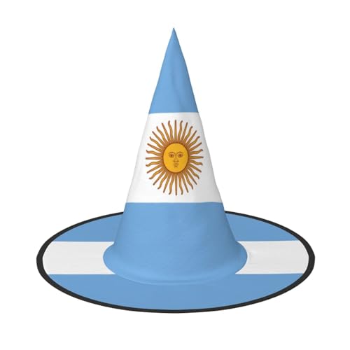 BDDFN Argentinische Flagge Druck Halloween Vielseitiger Hexenhut Erwachsene Halloween Hut Vollparty Hexenkostüm von BDDFN