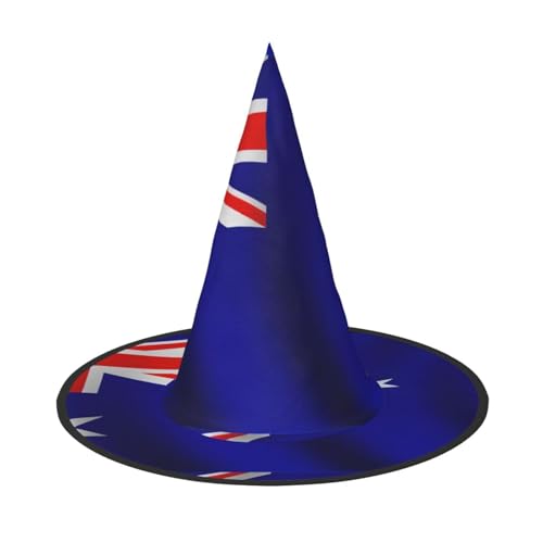 BDDFN Australische Flagge Druck Halloween Vielseitiger Hexenhut Erwachsene Halloween Hut Vollparty Hexenkostüm von BDDFN