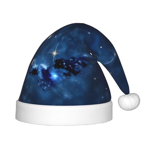 BDDFN Blauer Galaxie-Druck, für Weihnachten, Party, Outdoor, Stirnbänder, Weihnachtsmannmütze, Urlaubsparty, Kopfbedeckung, Zubehör von BDDFN