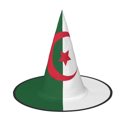 BDDFN Flagge von Algerien Druck Halloween Vielseitiger Hexenhut Erwachsene Halloween Hut Vollparty Hexenkostüm von BDDFN