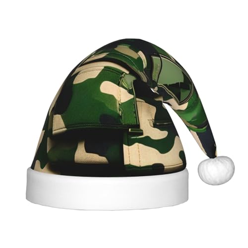 BDDFN Grüner Armee-Digital-Tarn-Druck, für Weihnachten, Party, Outdoor, Stirnbänder, Weihnachtsmannmütze, Urlaub, Party, Kopfbedeckung, Zubehör von BDDFN