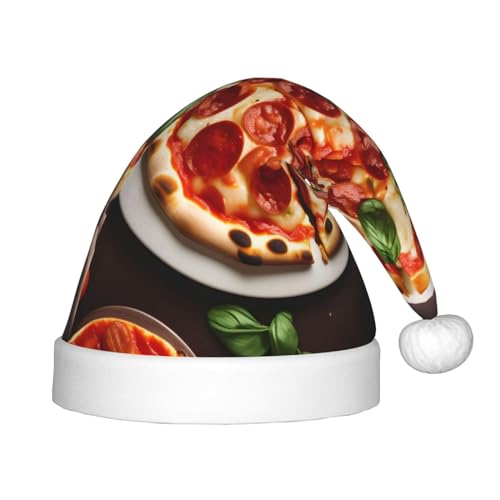 BDDFN Haarreifen mit Pizza-Lebensmittel-Druck, für Weihnachten, Party, Outdoor, Weihnachtsmannmütze, Urlaubsparty, Kopfbedeckung, Zubehör von BDDFN