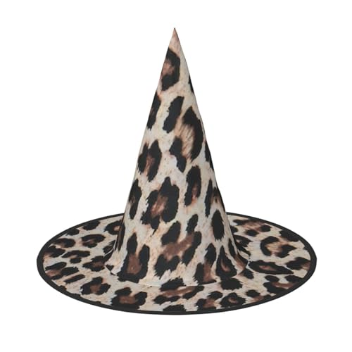 BDDFN Leopard Print Print Halloween Vielseitiger Hexenhut Erwachsene Halloween Hut Vollparty Hexenkostüm von BDDFN