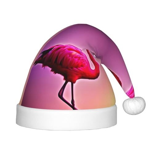 BDDFN Rosa Flamingo-Muster für Weihnachten, Party, Outdoor, Stirnbänder, Weihnachtsmannmütze, Urlaub, Party, Kopfbedeckung, Zubehör von BDDFN