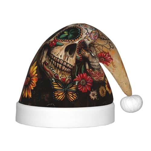 BDDFN Stirnbänder mit Totenkopf-Motiv und Schmetterlings-Aufdruck, für Weihnachten, Party, Outdoor, Weihnachtsmannmütze, Urlaubsparty, Kopfbedeckung, Zubehör von BDDFN