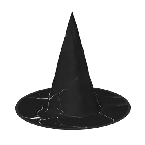 Schwarzer Marmor-Druck Halloween Vielseitiger Hexenhut Erwachsene Halloween Hut Vollparty Hexenkostüm von BDDFN