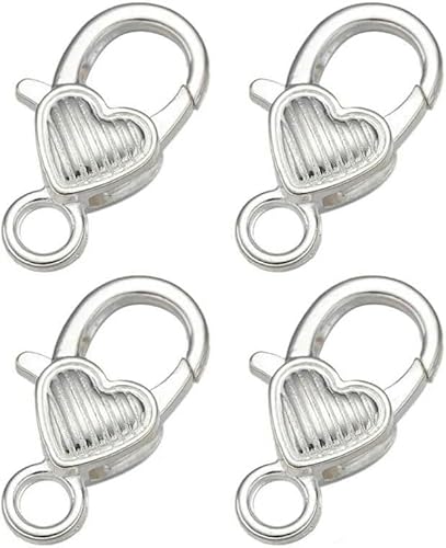 10 Stück Herz-Karabinerverschluss, Haken, Clip, Schnalle, Druckknopf, DIY-Schlüsselanhänger, Schmuckherstellung, Tasche, Anhänger, Anschlusszubehör, 2 Sr, 14 x 26 mm von BDDSAX