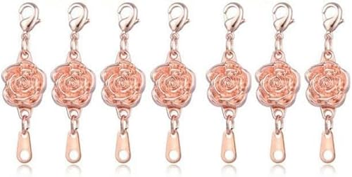 2 Stück Magnetverschlüsse mit Rosenmotiv, Karabinerverschluss, Konverter, Kettenverlängerungen für Schmuck, Halsketten, Armbänder, Verbinder, Schmuck-Roségold von BDDSAX