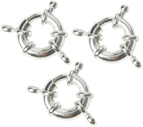 5 Stück Jump-Kupfer-Verbinder, Schmuckherstellungszubehör, DIY-Armband, Halskettenbeschläge, Komponenten, Silberverschluss, 13 mm, 5 Stück von BDDSAX