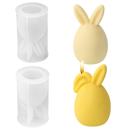 BDHYYM Silikonformen Gießformen, 3D Silikonform Ostern Hase Kerzenformen zum Gießen Kerzen Kuchen Schokolade Seife Wachskerzen Ostergeschenke Kaninchen Handwerk von BDHYYM